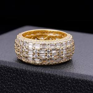 Los más nuevos anillos Baguette completos de moissanita de laboratorio Vintage chapados en oro rosa de 14 quilates para mujeres certificadas - Product Image 3