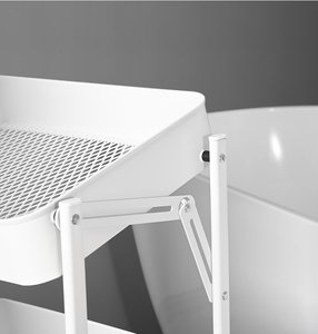 รถเข็นโลหะพับได้สี่ชั้นสำหรับติดตั้งในบ้านห้องครัวหอพักเก็บเครื่องดื่ม - Product Image 4