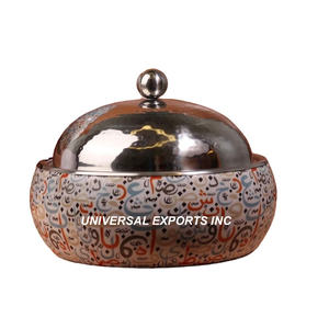 Diseño personalizado hecho a mano de lujo cazuela forma redonda nuevo Metal Hotpot calentador de alimentos con estilo clásico - Product Image 2