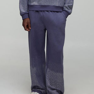 Ensemble de survêtement pour homme en polyester 100% avec strass, pour le sport décontracté, séchage rapide, respirant, de haute qualité, taille plus - Product Image 4