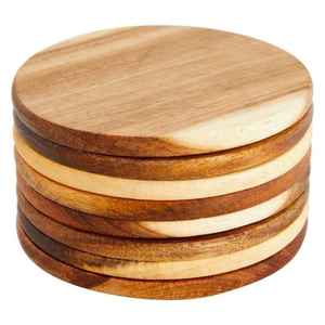 Wholesale Personalized Square Round Bamboo Wood <b>Coasters</b> Walnut Cup Mat Wooden <b>Drink</b> <b>Coaster</b> for Kitchen Use Promotional Item - Product Image 4