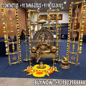 Pots de fleurs décoratifs en FRP Paon pour mariage Pot en fibre de paon pour mariage Fabricant de sculpture décorative en FRP pour mariage - Product Image 2