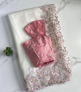 เสื้อสเวตเตอร์ผ้าโปร่งบางสีขาวแบบดั้งเดิมของผู้หญิงเสื้อเบลาส์สำหรับปาร์ตี้แฟนซีดีไซน์แบบดั้งเดิมล่าสุด - Product Image 1