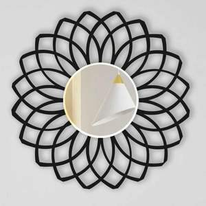 กระจกติดผนังโลหะผลิตจากอินเดียดีไซน์ดอกไม้สไตล์โมเดิร์นตามสั่ง - Product Image 3