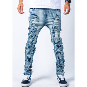 Custom Design Flare Style Jeans Men's Denim Pants Stacked Street Style Skinny Stacked Denim Jeans Pants For Men - Product Image 6