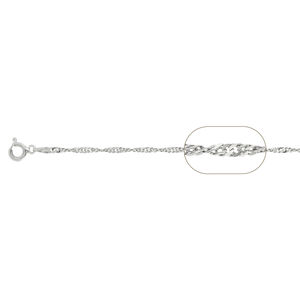 Cadena de plata de Singapur 925 hecha en Italia de alta calidad para collares de joyería Unisex en plata Singapur 035 - Product Image 1