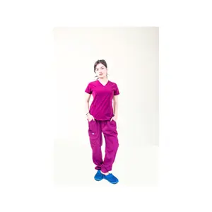 Ucuz fiyat streç pamuk Polyester kumaş renkli Unisex özel ürün tıbbi scuniforms üniforma setleri hemşirelik scscs