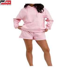 Sudadera con Capucha y Pantalones Cortos Premium para Mujer, Estilo Casual Urbano, Ropa de Invierno, Felpa de Algodón Suave, Calidad de Exportación - Product Image 1