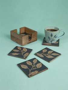 2023 para Amazon, superventas, alfombrillas de madera maciza para tazas de té, almohadillas, diseño de incrustaciones de hueso, precio bajo, vajilla de alto estándar, posavasos para bebidas - Product Image 2