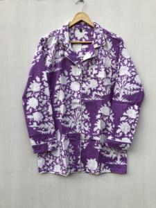 ชุดนอนผู้หญิงลายดอกไม้สไตล์อินเดีย ชุดนอนพิมพ์ลาย ชุดนอนใส่กลางคืน ชุดออกงาน ชุดของขวัญคริสต์มาสสำหรับเธอ - Product Image 5