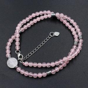 Wholesale fashionable and simple crystal stone round <b>Beaded</b> <b>Necklaces</b> - Product Image 3