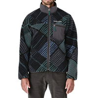 Veste polaire d'extérieur coupe-vent intégrale pour homme, en polaire Sherpa recyclée et durable à poils longs, ODM, Black Ink Retro-X Classic