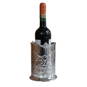 Seau à glace à champagne de finition brillante ultime Refroidisseur de vin en métal de finition en aluminium argenté avec base de support pour la décoration de sol - Product Image 4