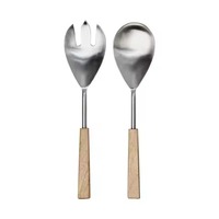 Juego de Cuchara y Tenedor para Ensalada Hechos a Mano en Crafts Village, Ecológicos, con Mango de Metal Resistente, Aptos para Lavavajillas, Opciones de Color Personalizadas