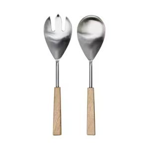 Cuillère et fourchette de service à salade faites à la main ensemble de couverts de service à salade à poignée durable ensembles de vaisselle couverts en acier miroir - Product Image 5