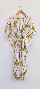 Vestido caftán de algodón bohemio para mujer, Túnica de rayón ecológica hecha a mano, caftán de verano de tamaño libre - Product Image 3