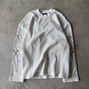 Custom Streetwear DTG Graphic 320 Gsm High Quality T <b>Shirt</b> Cotton <b>Thermal</b> Waffle Knit Long Sleeve - Product Image 4