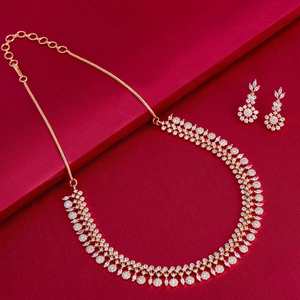 Zircon Necklace 186552 Elegant <b>Wedding</b> <b>Accessory</b> with Dazzling Zircon Stones - Product Image 2