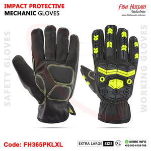 Gants de mécanicien de protection contre les chocs de sécurité antidérapants en cuir de chèvre TPR avec protection maximale dans le gant de conception de pouce Keystone - Product Image 2