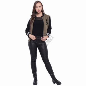 แจ็กเก็ตเลตเตอร์แมนแขนยาวสำหรับผู้หญิงเสื้อแจ็คเก็ตแขนยาวโลโก้ตามสั่งสไตล์ใหม่ - Product Image 6