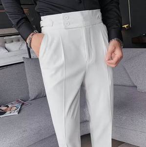 Autumn Dress Pants <b>Men</b> New Slim Slim Solid Color Small Dress Pants Korean Version Fashion Straight <b>Trouser</b> Man - Product Image 4