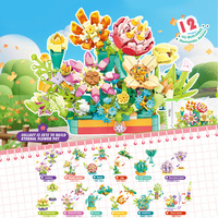 Jouets en blocs 12 en 1, mini briques en plastique, construction de bonsaï pour enfants, éducatifs