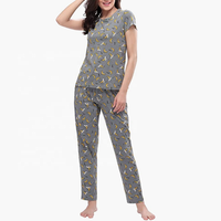 Robe de nuit mi-longue ample pour femme en 100% coton, motif cœur imprimé, décontractée, tricotée, infroissable, taille naturelle, 180g, courte, collection hiver