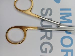 Tijeras Iris de acero inoxidable rectas y curvas | Instrumentos dentales quirúrgicos de punta fina afilada | Tijera Iris multicolor de 4,5 pulgadas - Product Image 3