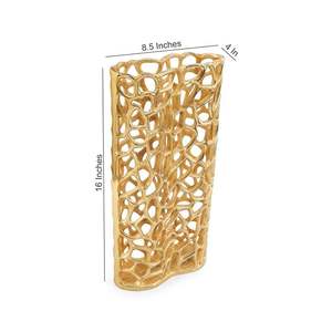 แจกันดอกไม้สีทองและทำจากโลหะทองเหลืองและเงินหรูหราสำหรับตกแต่งงานแต่งงานของโรงแรมแจกันดอกไม้โลหะ - Product Image 3