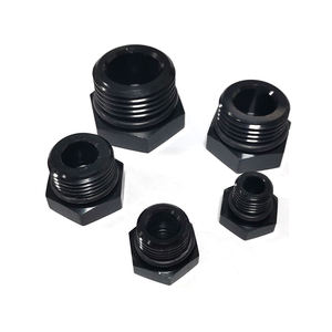 Aluminio negro-4AN 6AN 8AN 10AN 12AN Enchufe de cabeza hexagonal macho Enchufe de Puerto ORB con una junta tórica - Product Image 1