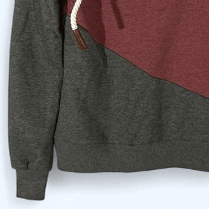 Sudadera con capucha de cuello vuelto colorido Premium para mujer Colourblock transpirable algodón polar Streetwear pulóver Top con capucha - Product Image 6