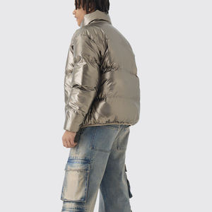 Hood Bubble Casual Zipper <b>Thin</b> Front Custom <b>Waterproof</b> Windproof Reversible Breathable Streetwear Puffer Men's Winter <b>Jacket</b> - Product Image 2