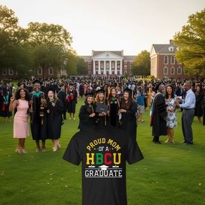 T-shirt per Mamma e Famiglia Orgogliose di HBCU: Celebra il Laureato HBCU con Abbigliamento Promozionale Personalizzabile - Product Image 3