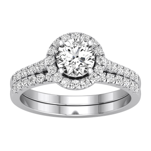 Bague de mariage pour femme en or jaune et blanc 9 carats, diamant de laboratoire de 1,29 carats, clarté VS, couleur EF, taille brillant, bijoux de luxe IGI - Product Image 1