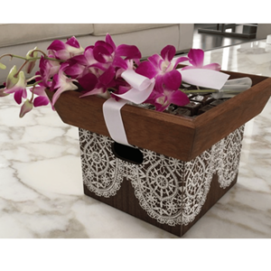 Wholesale Arabian Handcrafted Wood Serving Tray Chocolate Serving Tray with Eid Mubarak Ramadan <b>Gift</b> Set From Vietnam - Product Image 3