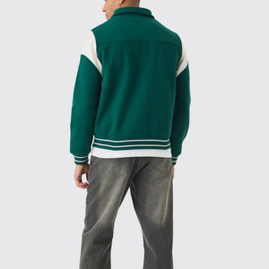 Chaquetas Varsity al por Mayor, Parches Bordados en Chenilla, Chaqueta con Capucha para Hombre, Impermeable, con Logotipo Frontal, Corte Cuadrado Informal para Invierno - Product Image 5