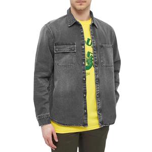 Veste en jean respirante coupe-vent à manches longues avec boutons recouverts, style urbain, pour homme, tissu personnalisé - Product Image 4