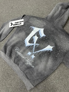 Sudadera con Capucha Personalizada Unisex de Moda, con Pedrería, Impresión Digital, 100% Algodón, Oversize, de Invierno, con Mangas Acampanadas, Ecológica, 310g - Product Image 5