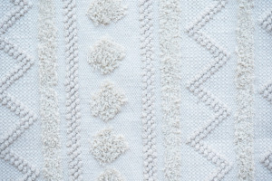 Handmade <b>Boho</b> Moroccan White Cotton <b>Rug</b> Loop Pile Design with Geometric Pattern for Minimalist Home Decor - Product Image 4