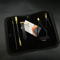 Kit de pédicure professionnel en acier inoxydable noir et or, avec repousse-cuticules, ciseaux, coupe-ongles, logo personnalisé pour manucure
