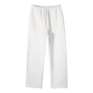 Pantalons de survêtement en toile vintage surdimensionnés à taille haute pour hommes, anti-froissement, teinture unie, vente en gros - Product Image 5