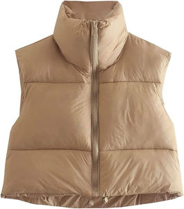 Chaqueta de Invierno Acolchada para Mujer, Gruesa, Rellena de Poliéster, Transpirable, de Lona, con Cuello Alto, Cierre de Cremallera, Larga, Personalizable - Product Image 5