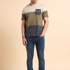 Nouveauté T-shirts pour hommes de couleur unie 100% coton tricoté écologique à séchage rapide de qualité durable Coupe classique - Product Image 4