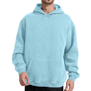Sudaderas con capucha Oem de mezcla de algodón básicas al por mayor de fábrica 2025 para hombre, jersey liso, sudaderas con capucha con logotipo personalizado para hombre con bolsillo - Product Image 4