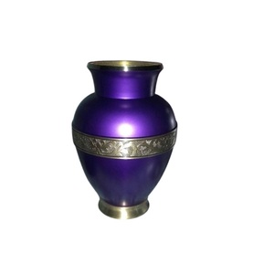 Elegant Purple Glossy Metal Cremation Urn Engraved Adult Memorial Urn for Funeral Ashes Adult Funeral Urn Decorative. - Product Image 2
