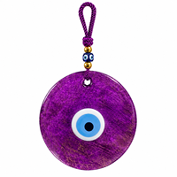 Décoration murale œil turc en verre violet scintillant, talisman porte-bonheur, charme protecteur, ornement cadeau pour la maison turque, 22 cm