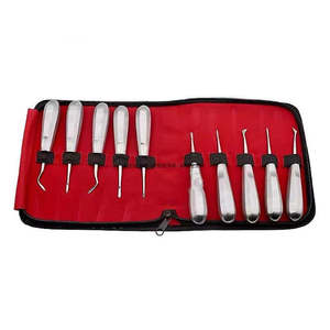 Juego de Elevadores Dentales de Acero Inoxidable, Elevadores Manuales Profesionales para Extracción de Dientes para Cirugía Oral con Estuche con Cremallera - Product Image 5