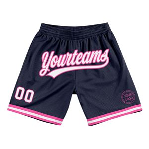 Industrie Direct Engro Sportswear Custom Navy White-<b>Pink</b> Authentic Throwback Basketball <b>Shorts</b> Solid Pattern Basketball <b>Shorts</b> - Product Image 1