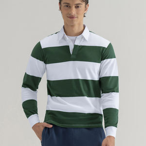 Maillot de rugby personnalisé de qualité supérieure pour adulte, manches longues, col rabattu, coupe ajustée, respirant, antibactérien, couleur personnalisable, logo OEM - Product Image 6