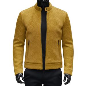 Veste d'hiver en cuir véritable premium avec fourrure de vache, style vintage, pour homme - Product Image 1